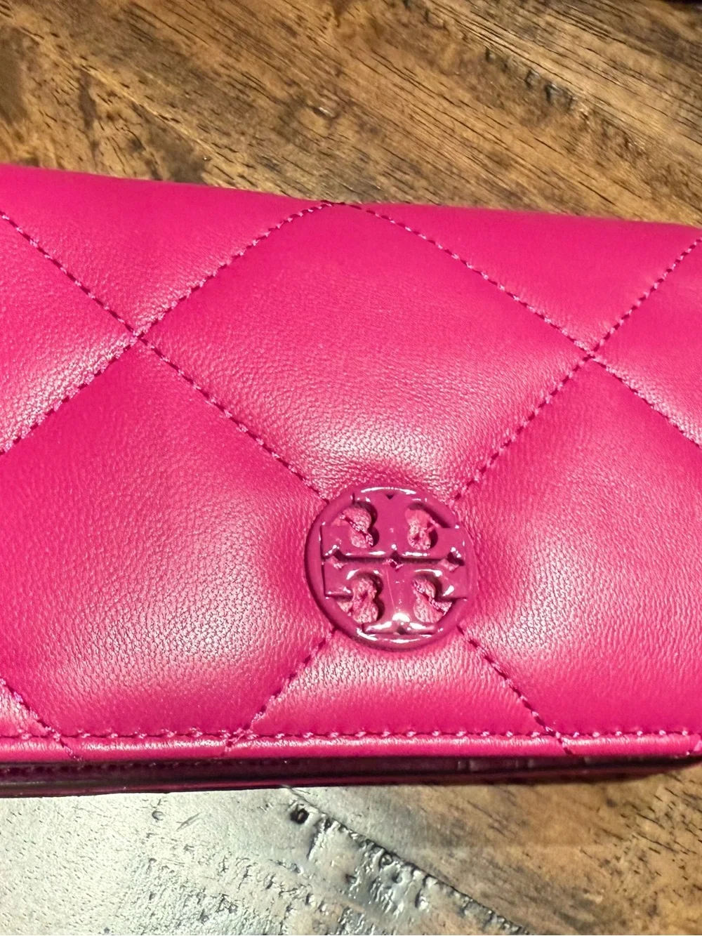 Tory Burch Quilted Leather Wallet - Fuchsia Pink